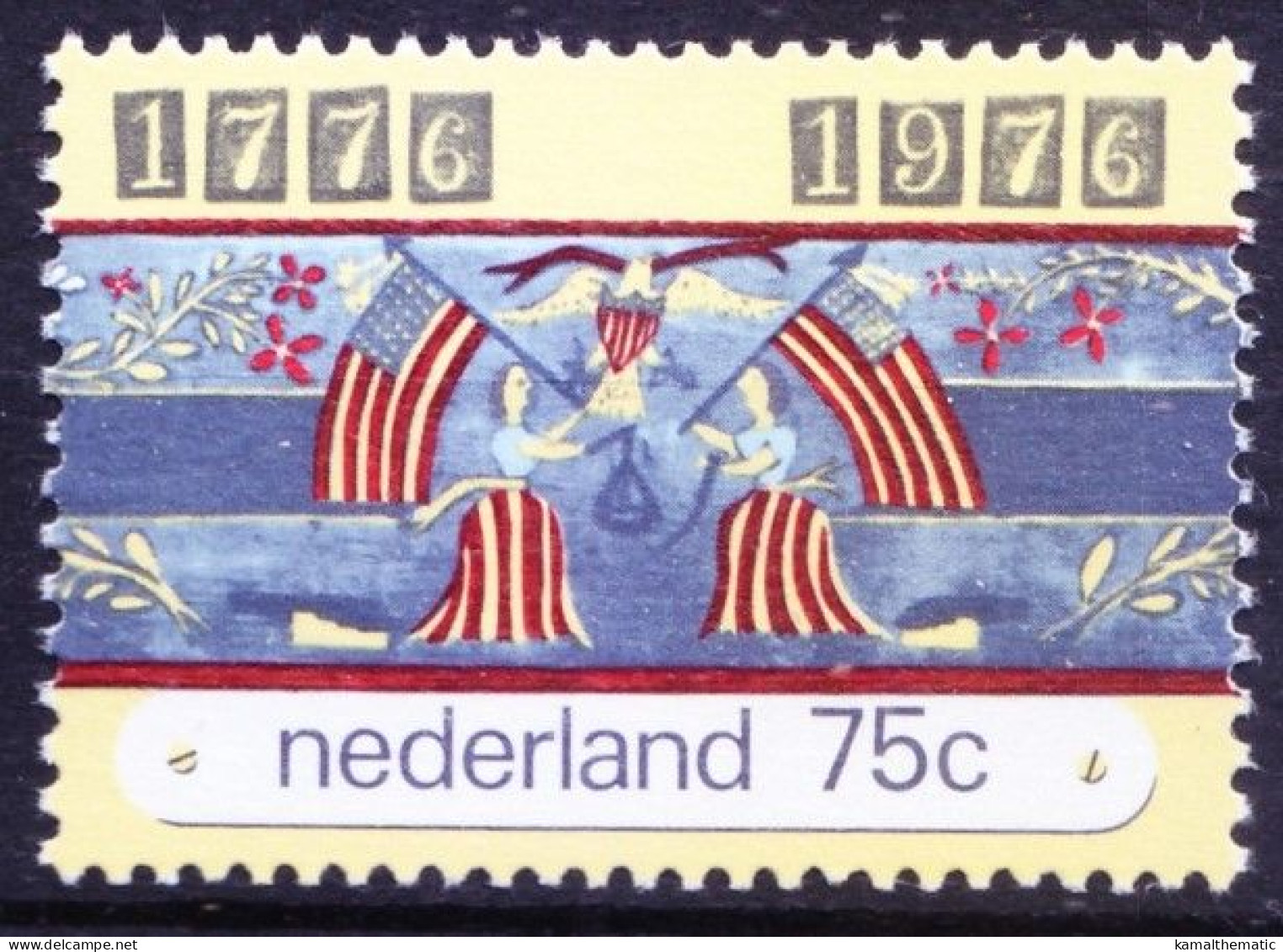 Netherlands 1976 MNH, 200 Years Of Independence Of USA, Eagles, Flags - Indépendance USA