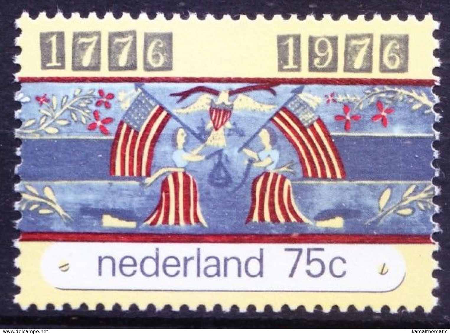 Netherlands 1976 MNH, 200 Years Of Independence Of USA, Eagles, Flags - Us Independence