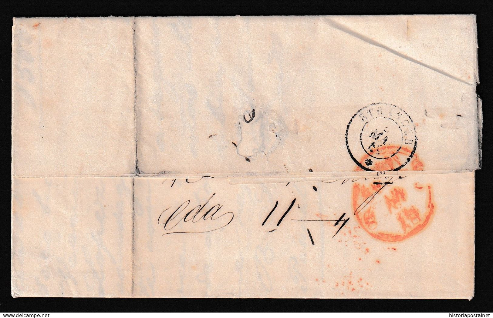 1849. Vivero A Londres. “Por El Vapor De Vigo”. Interesante Carta Desinfectada. - ...-1850 Prephilately