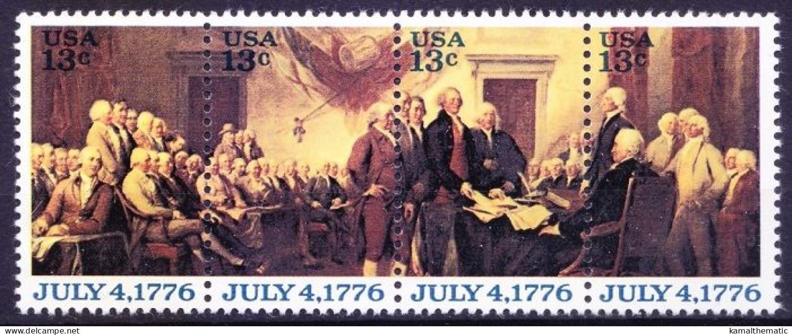 USA 1976 MNH 4v Strip, American Bicentennial Declaration Of Independence - Us Independence