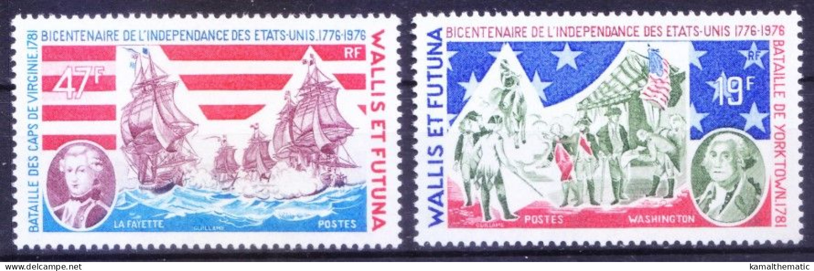 Wallis And Futuna 196 MNH 2v, Bicentenary Of Independence Of United States - Indipendenza Stati Uniti