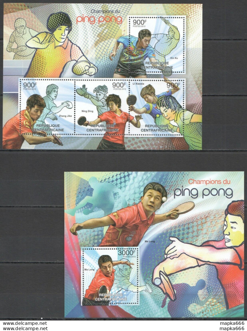 Ca854 2012 Central Africa Sport Table Tennis Champions Ping Pong Bl+Kb Mnh - Table Tennis