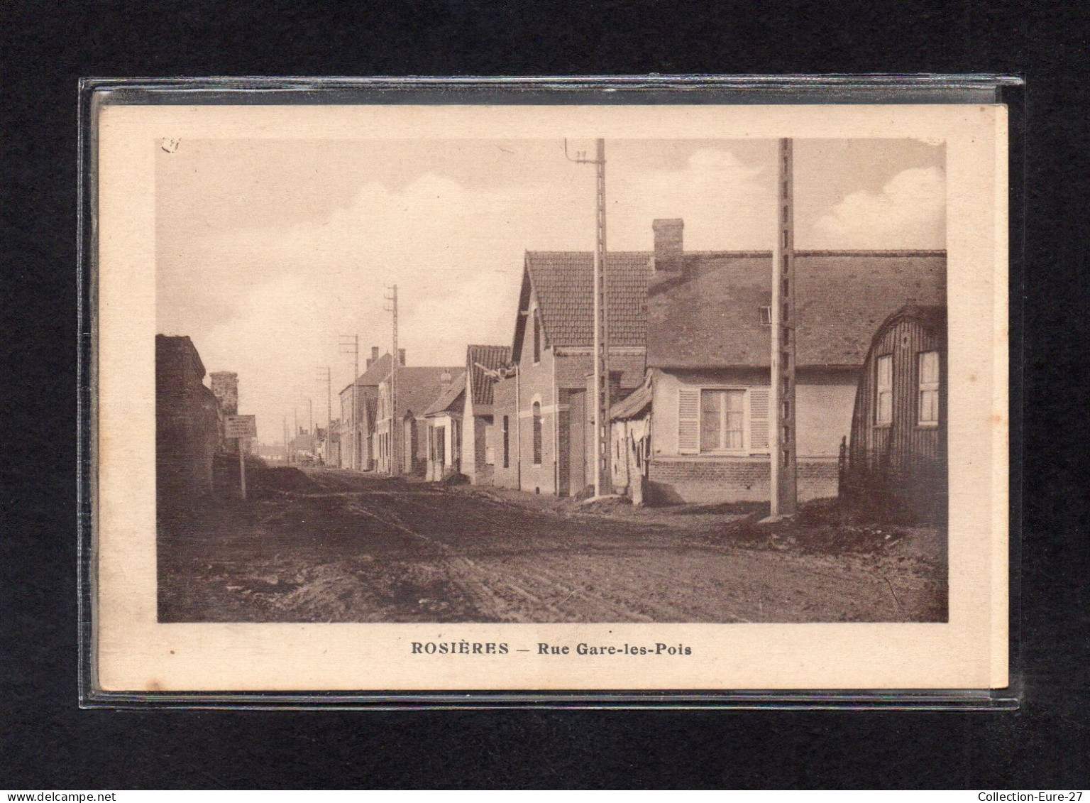 (20/02/24) 80-CPA ROSIERES - RUE GARE LES POIS - Rosieres En Santerre