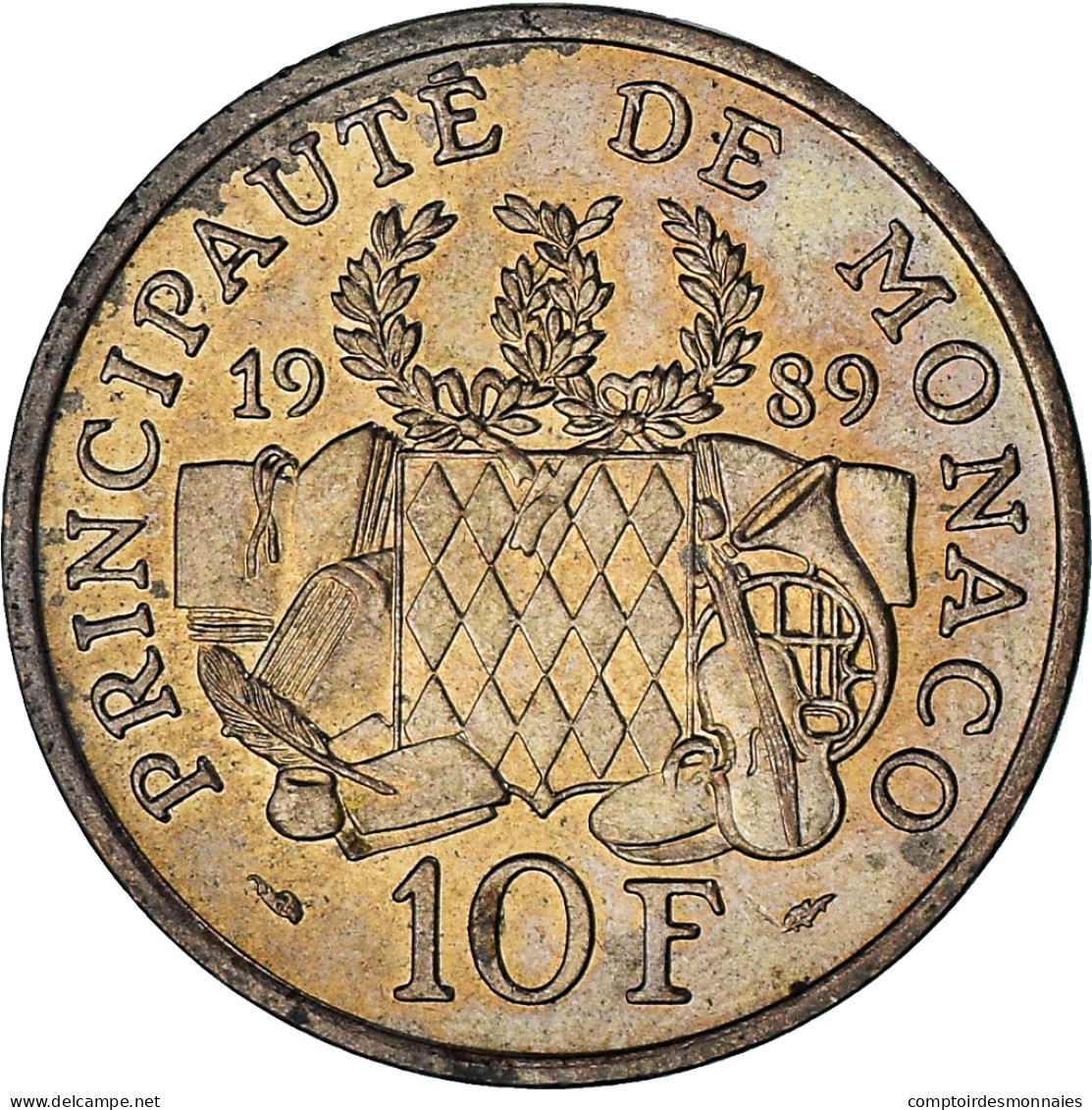 Monaco, Rainier III, 10 Francs, 1989, SPL, Nickel-Aluminum-Bronze, Gadoury:MC - 1960-2001 Neue Francs