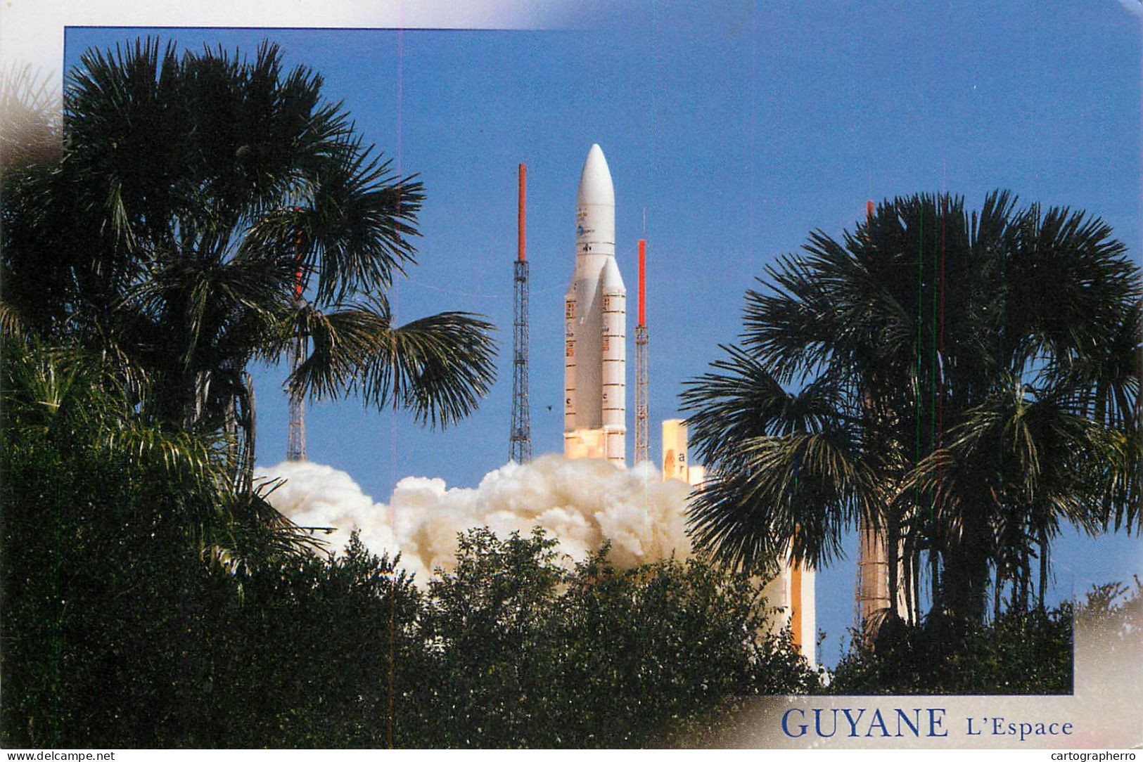 Postcard Rocket Ariane 5 GS Take Off From Guyane Space Center 2009 - Espacio