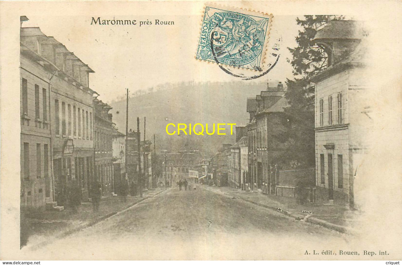 76 Maromme, Une Rue Du Bourg, Affranchie 1904 - Maromme