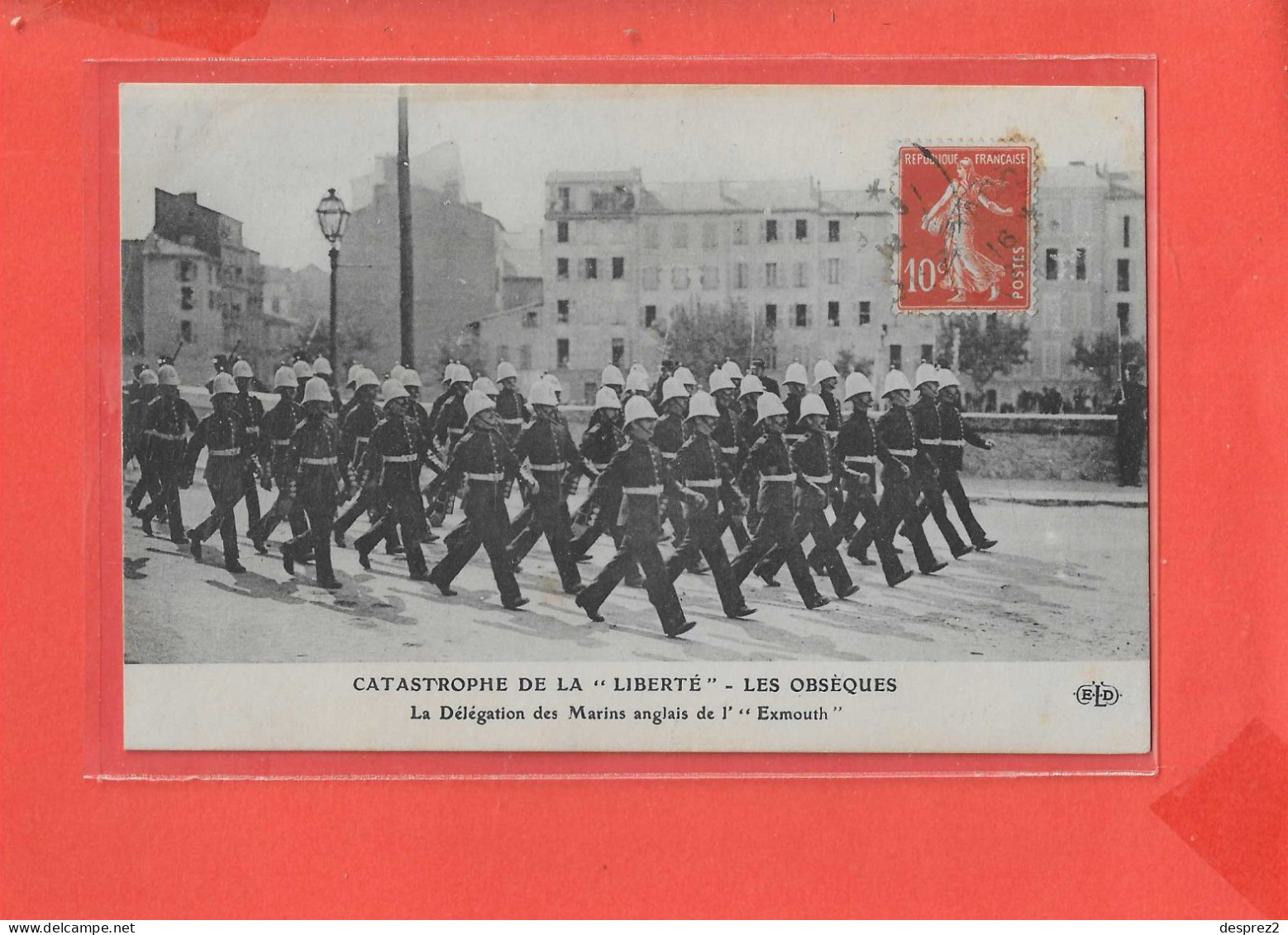 FUNERAILLES Des Victimes Du Liberté Cpa Animée Les Marins Anglais De L ' Exmouth     Edit ELD - Beerdigungen