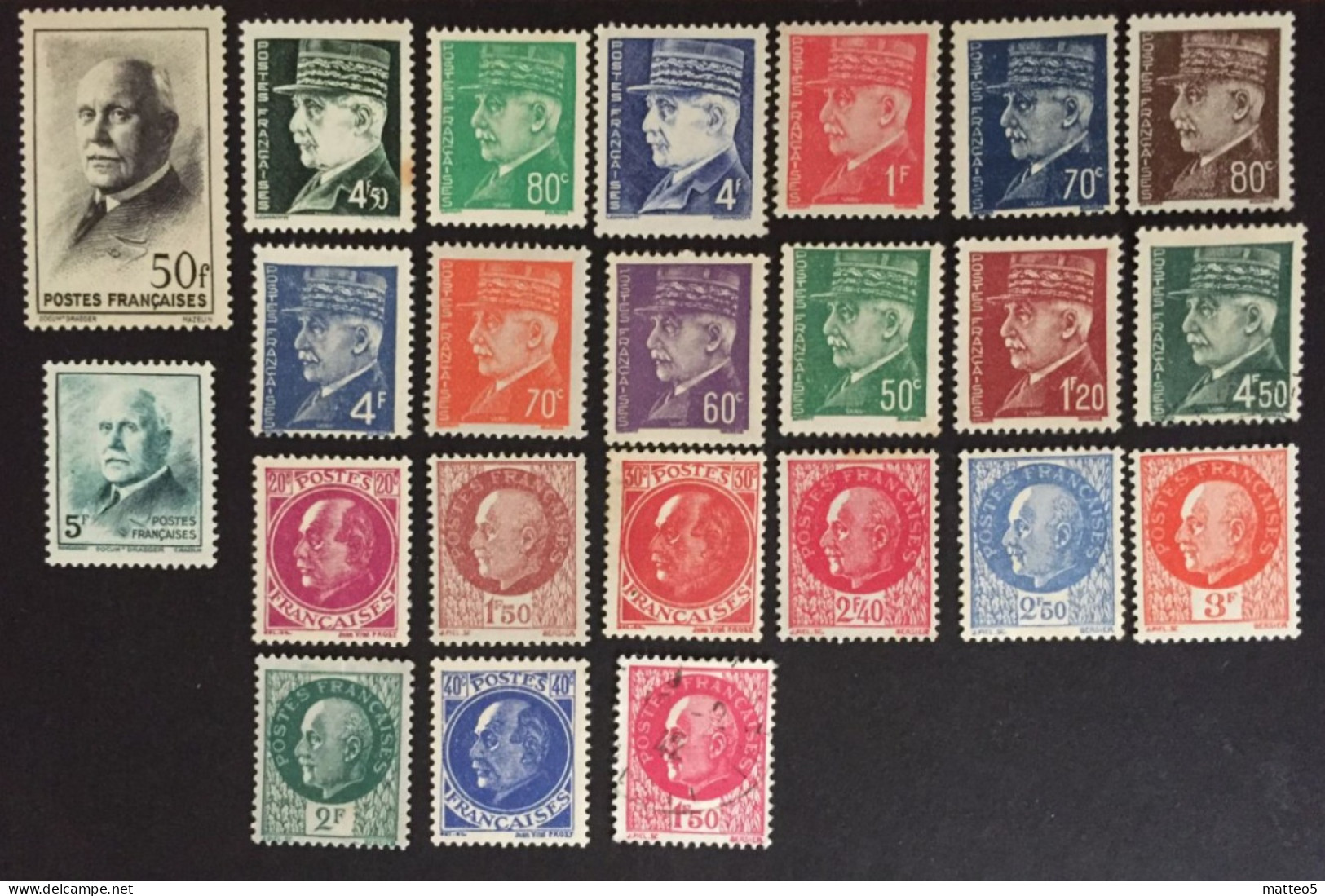 1941 /42  France - Marshal Pètain - 23 Stamps -21unused And Two Used - Mint Hinged - 1941-42 Pétain