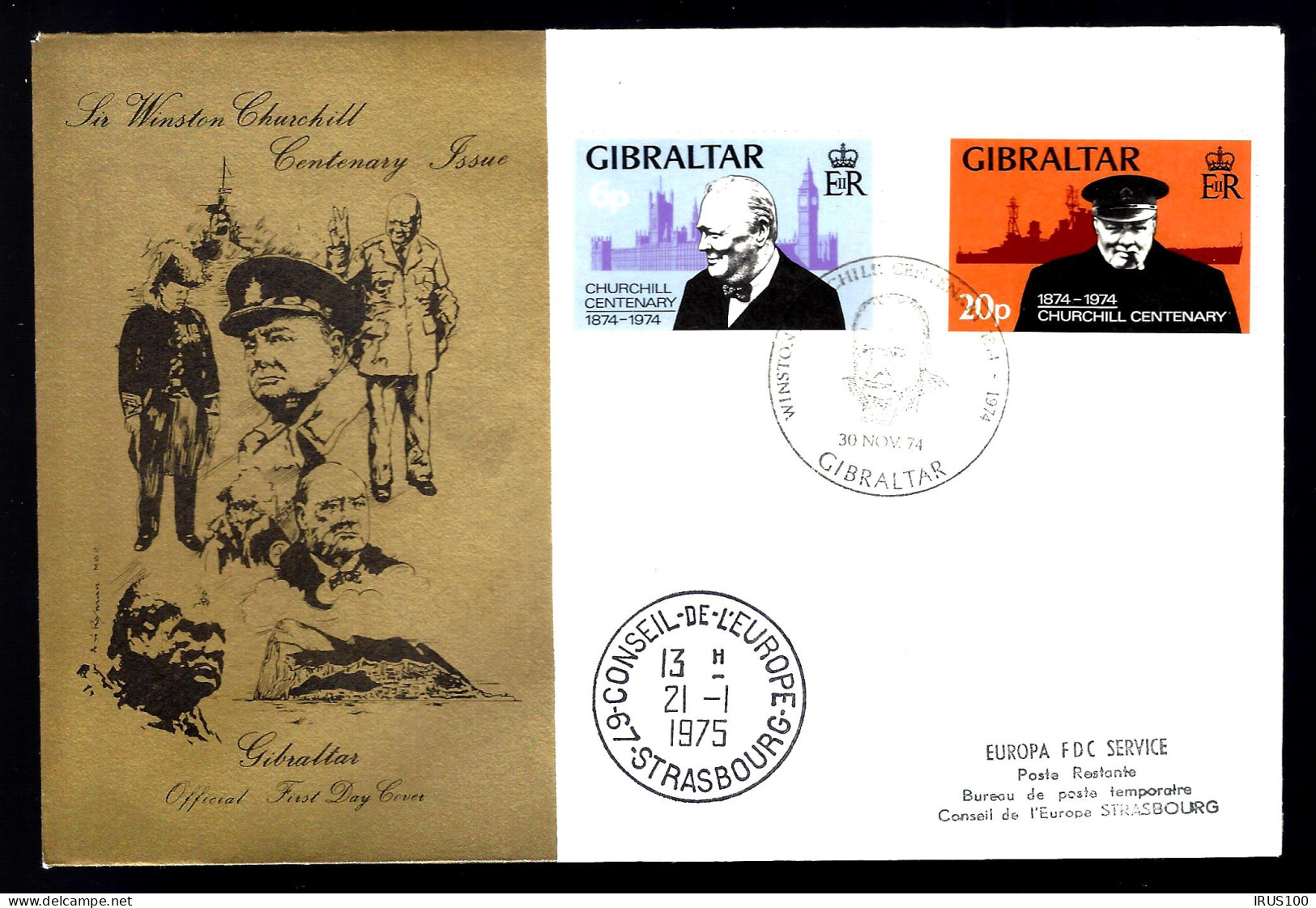 WINSTON CHURCHILL - GIBRALTAR / CONSEIL DE L'EUROPE - CENTENAIRE - Sir Winston Churchill