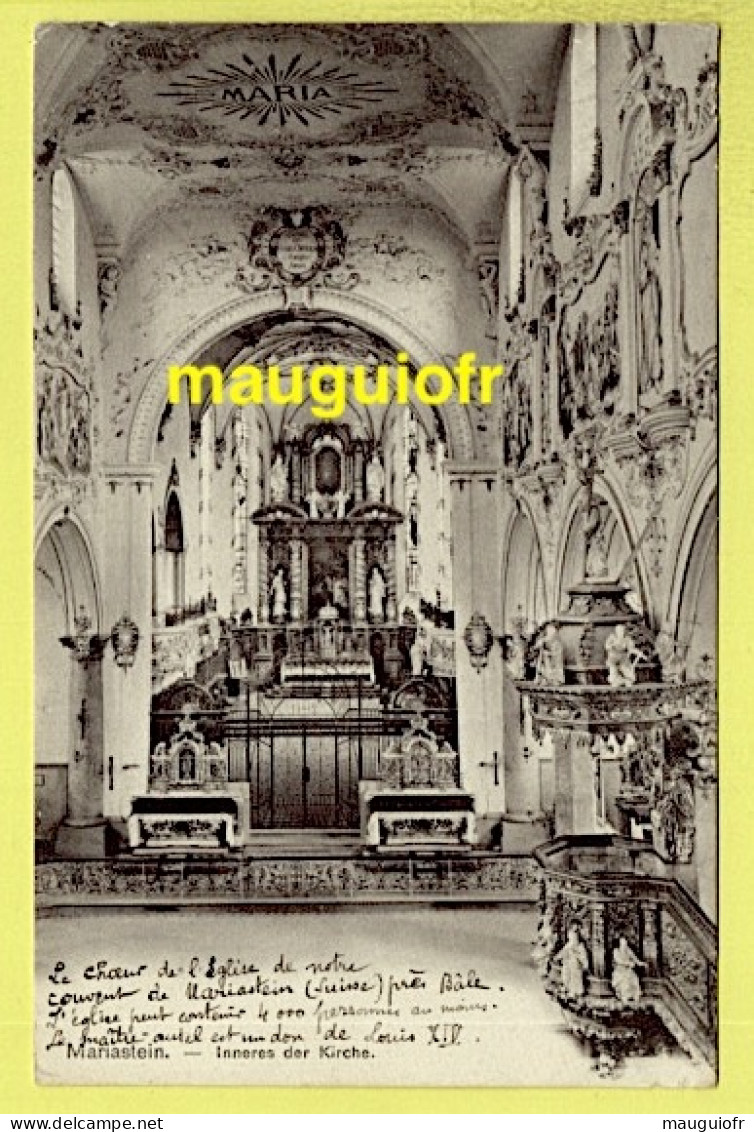 SUISSE / CANTON DE SOLEURE / METZERLEN-MARIASTEIN / NTÉRIEUR DE L'EGLISE  -  INNERES DER KIRCHE / 1907 - Metzerlen-Mariastein