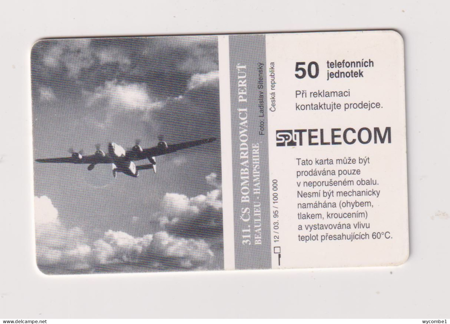 CZECH REPUBLIC - WWII Bomber Chip Phonecard - Czech Republic