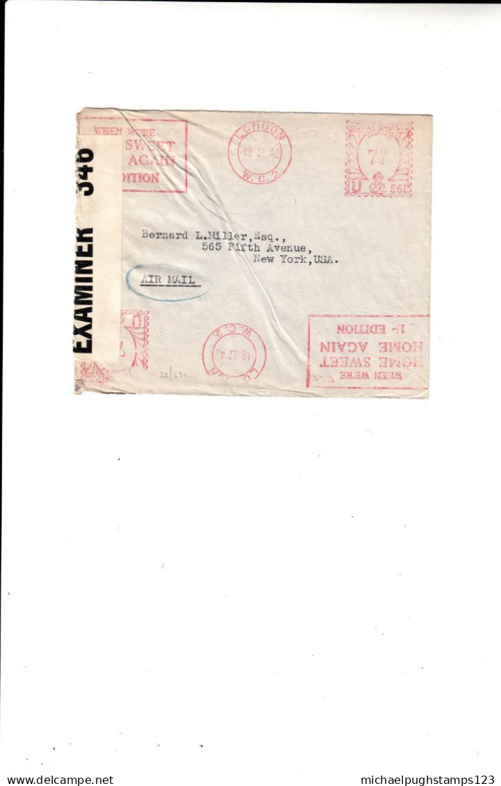 G.B. / Airmail / Meter Mail / U.S. / W.W.2 Censorship - Ohne Zuordnung