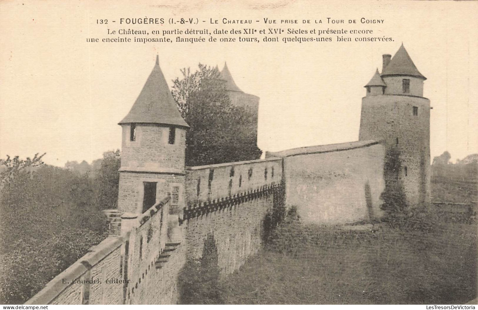 FRANCE - Fougères ( I & V) - Vue Générale Du Château - Vue Prise De La Tour De Coigny - Carte Postale Ancienne - Fougeres