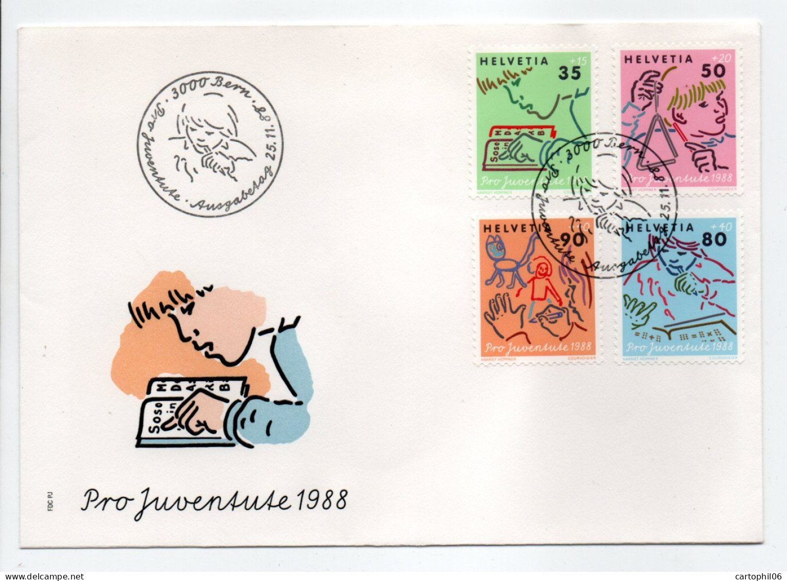 - Lettre BERN 25.11.1988 - Série Complète PRO JUVENTUTE 1988 - - Lettres & Documents