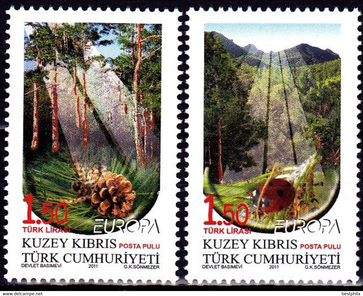 Europa Cept - 2011 - Türkish Cyprus, Zypren (Forests) ** MNH - 2011