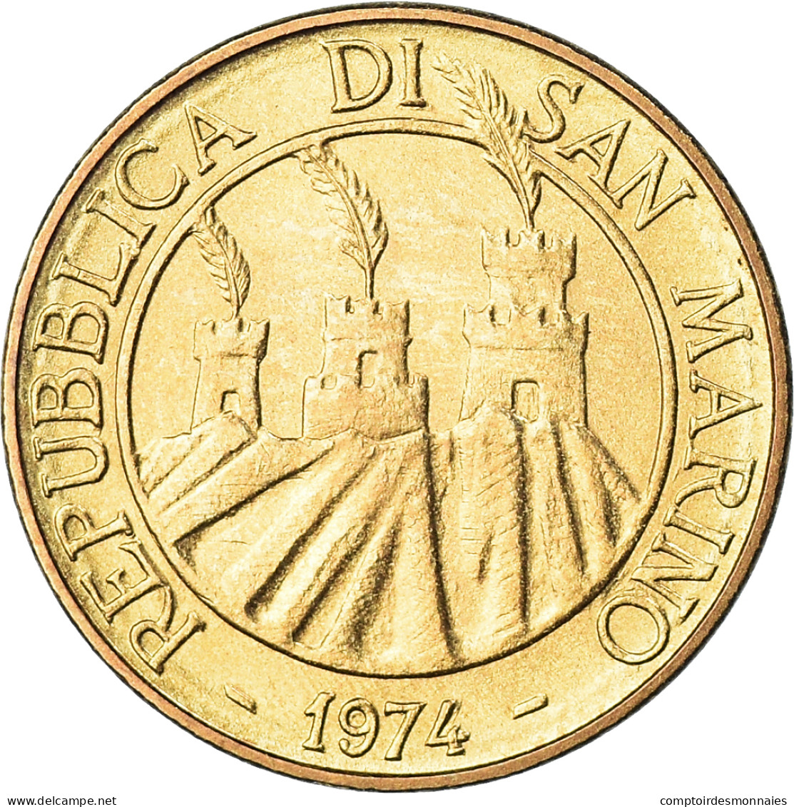 Monnaie, Saint Marin , 20 Lire, 1974, Rome, FDC, FDC, Bronze-Aluminium, KM:34 - San Marino