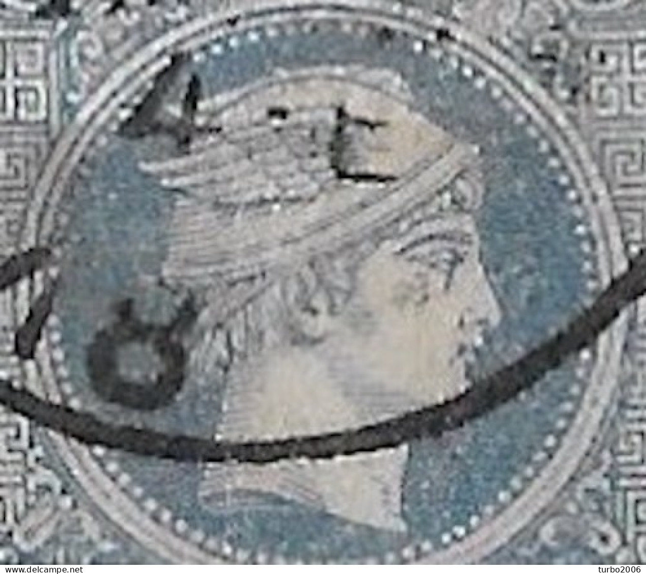 GREECE 1886-1888 Small Hermes Head Belgian Print Scarce 25 L Blue Quadrille Background Vl. 81 B - Gebraucht