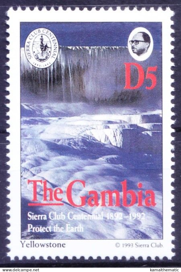 Gambia 1993 MNH, Yellowstone National Park River Falls USA - Natur