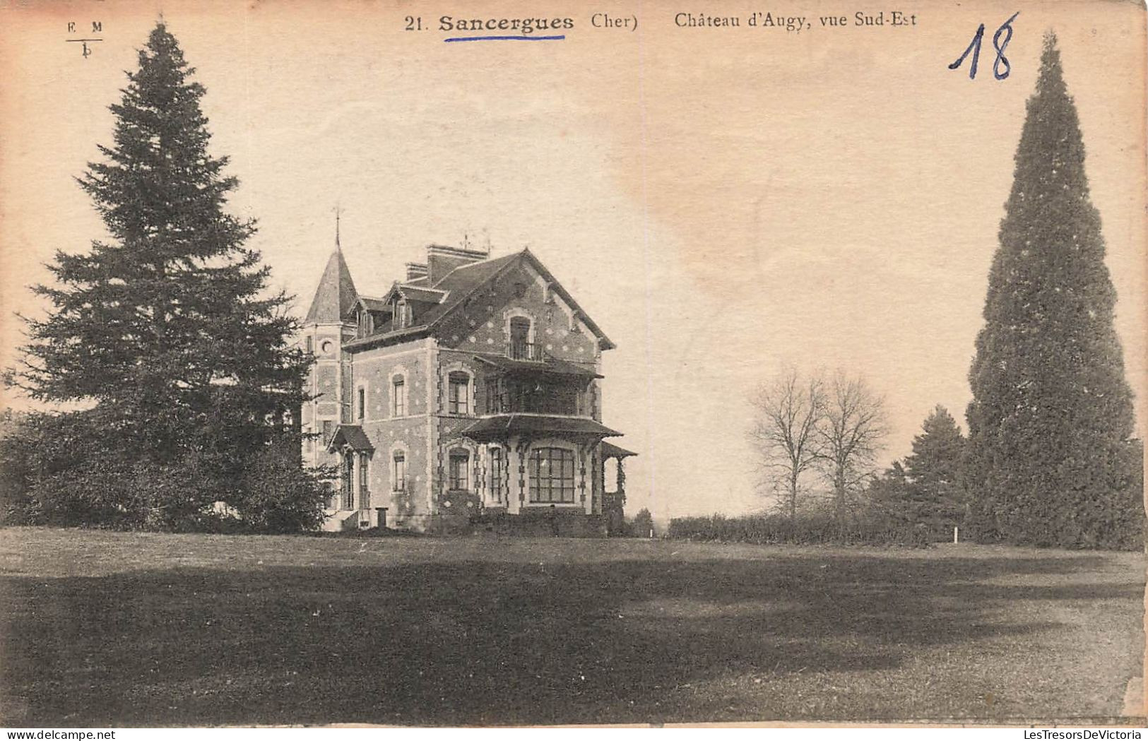 FRANCE - Sancergues (Cher) - Vue Générale De L'extérieur Du Château D'Augy Vue Sud Est - Carte Postale Ancienne - Sancergues