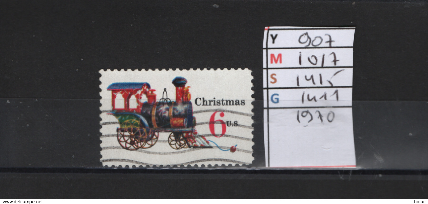 PRIX FIXE Obl  907 YT 1017 MIC 1415 SCO 1411 GIB Christmas Noël Jouet Locomotive 1970 Etats Unis 58A/13 - Used Stamps