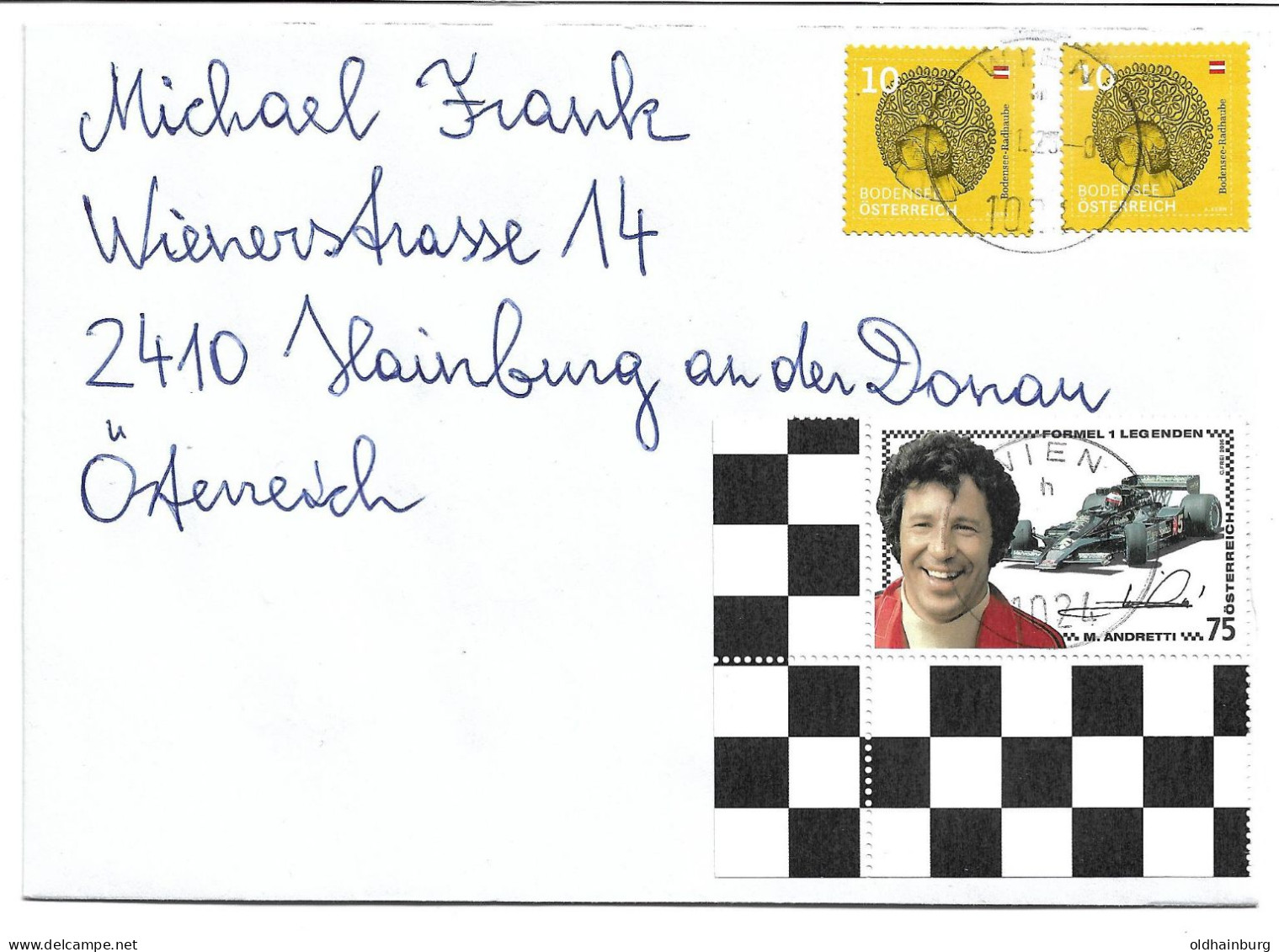 1612e: Austrian Stamp Mario Andretti Formula 1, Letter ! - Briefe U. Dokumente