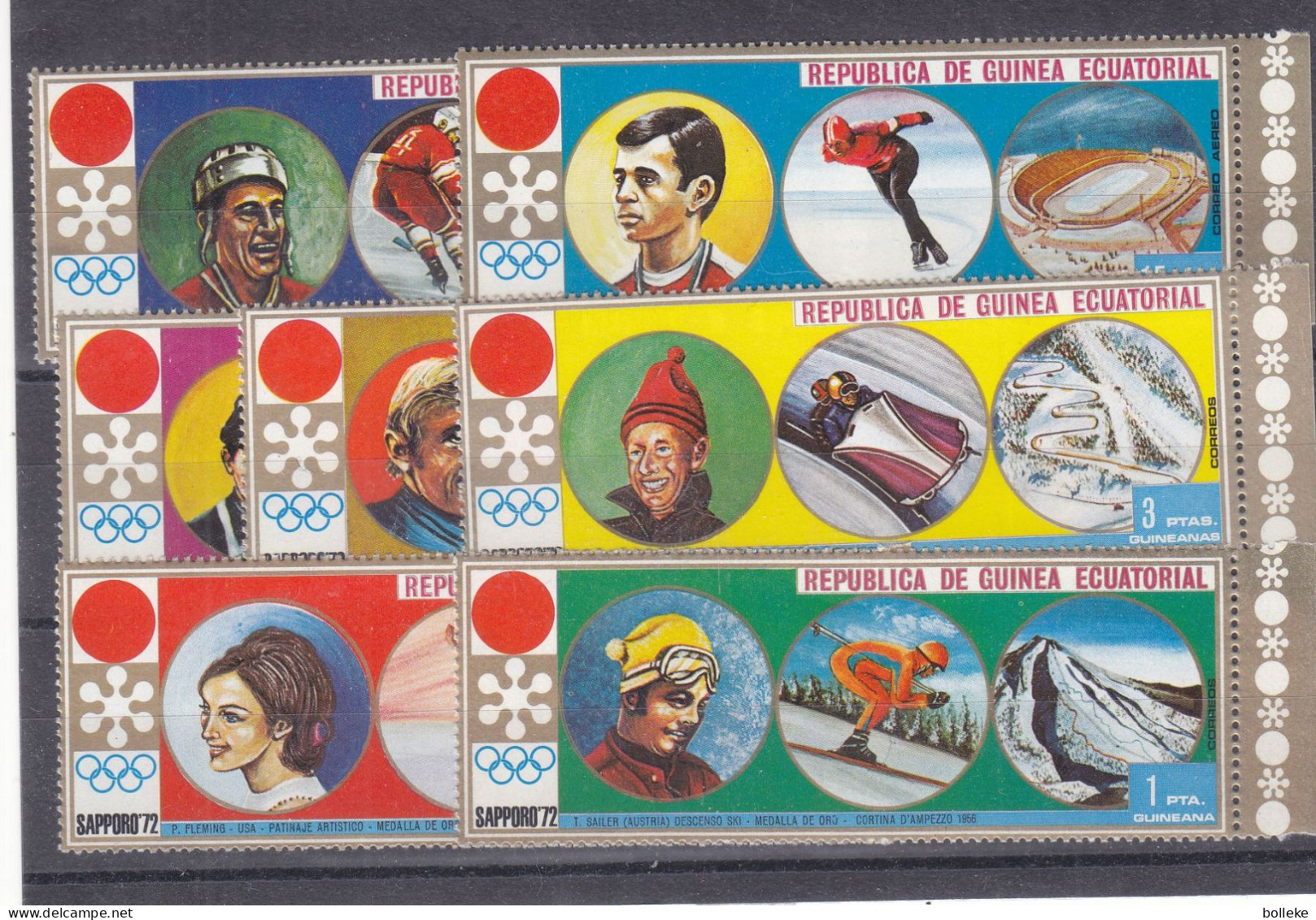Jeux Olympiques - Sapporo 64  - Rép Du Guinée - Michel 81,/ 7 ** - Ski - Luge - Hockey - Patinage - Valeur 3,50 Euros - Winter 1972: Sapporo