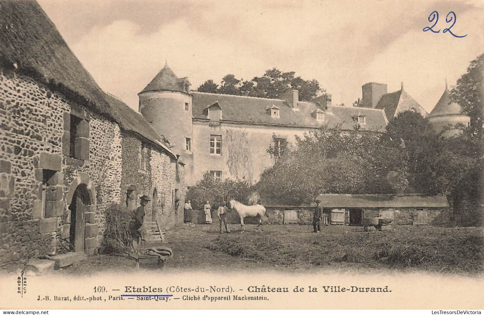 FRANCE - Etables (côtes Du Nord) - Vue Générale Du Château De La Ville Durand - Animé - Carte Postale Ancienne - Etables-sur-Mer