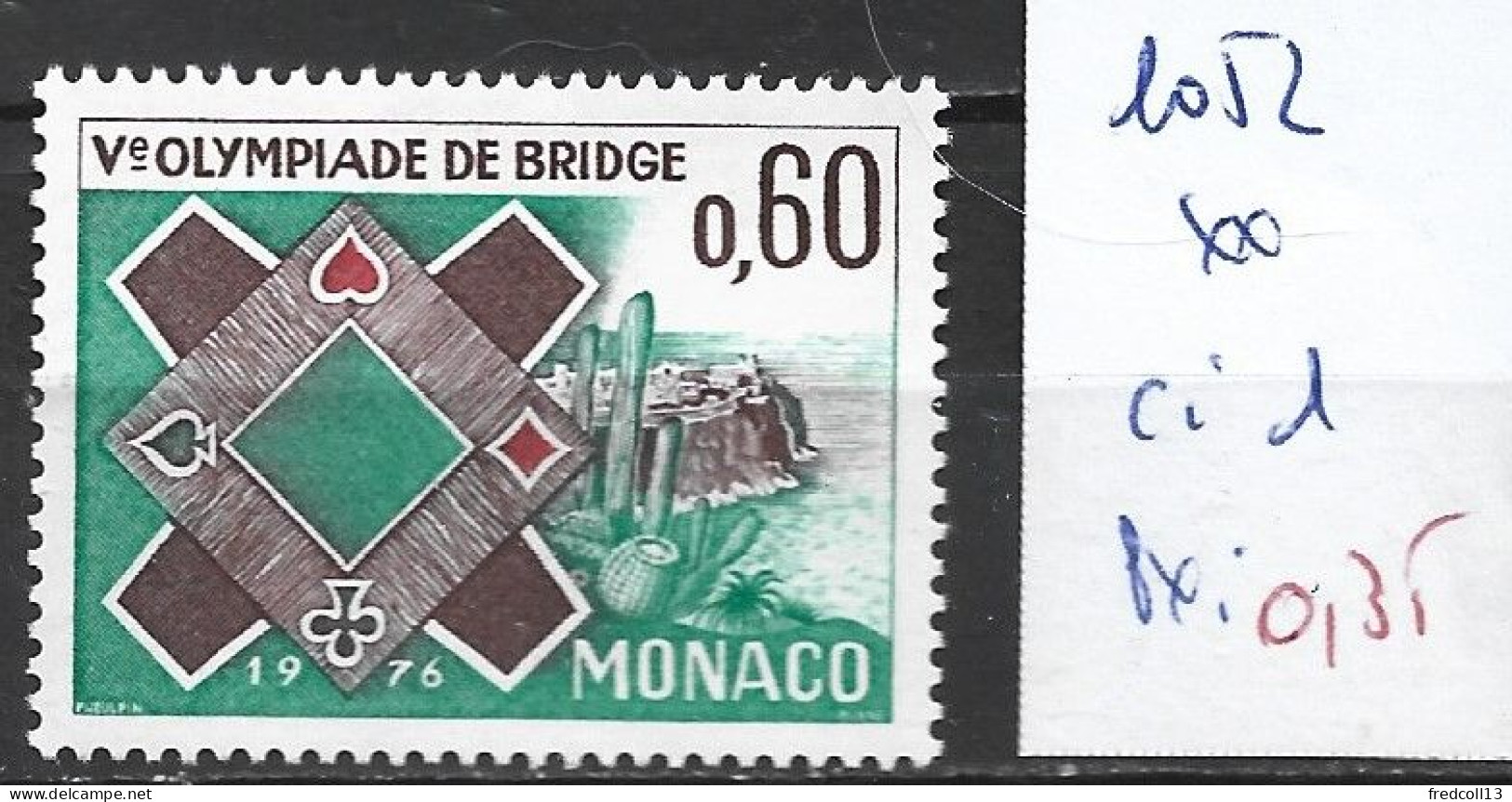 MONACO 1052 ** Côte 1 € - Sin Clasificación