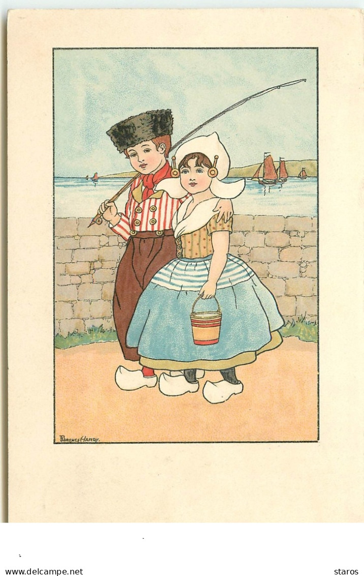 Druck U Verlag N°143 - Florence Hardy - Couple De Petit Hollandais, Le Garçon Portant Une Canne à Pêche - Hardy, Florence
