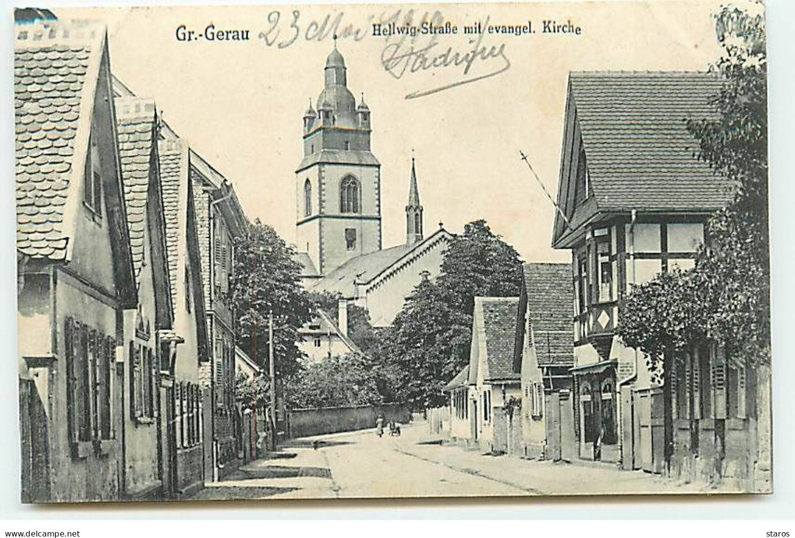 Allemagne - GROSS-GERAU - Hellwig-Strass Mit Evangel, Kirche - Gross-Gerau