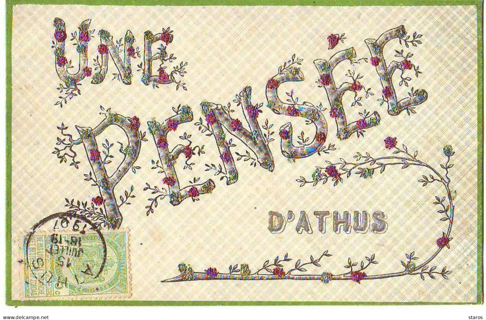 Belgique - Une Pensée D'ATHUS - Carte Avec Paillettes - Aubange