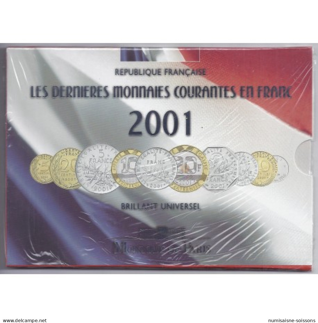 FRANCE - COFFRET  BRILLANT UNIVERSEL 2001 - 10 PIECES - BU - Sonstige & Ohne Zuordnung