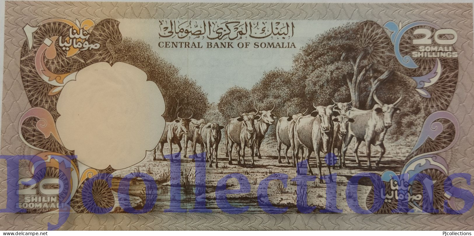 SOMALIA 20 SHILLINGS 1978 PICK 23a AU/UNC RARE - Somalia