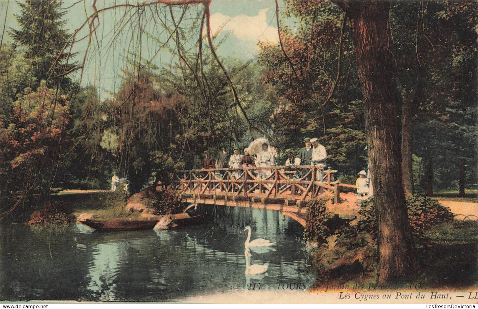 FRANCE - Tours - Jardin - Les Cygnes Au Pont Du Haut - Carte Postale Ancienne - Tours