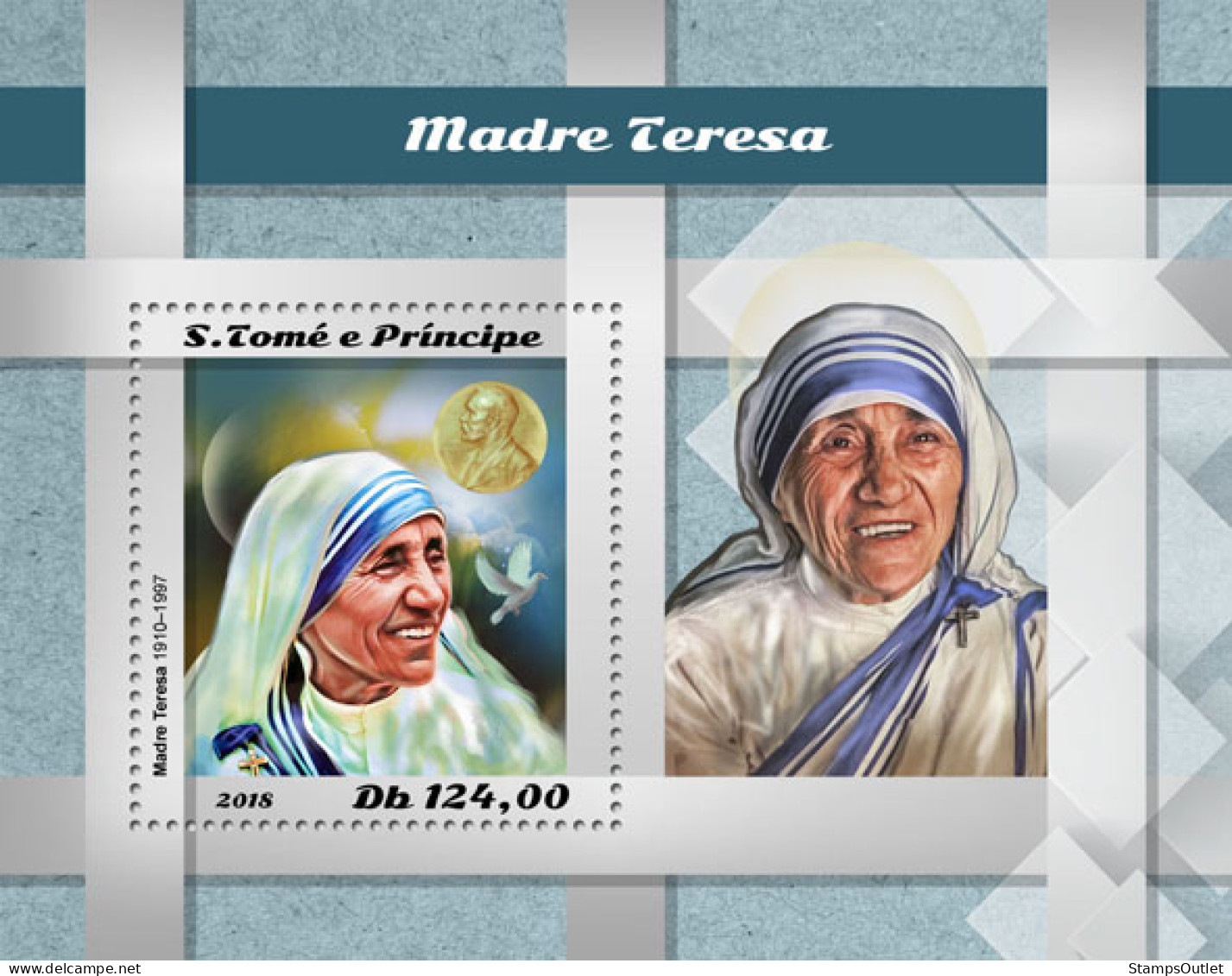 SÃO TOMÉ AND PRÍNCIPE  2018 MNH  Mother Teresa  Michel Code:  8074 / Bl.1463. Yvert&Tellier Code: 1201 - Sao Tome Et Principe