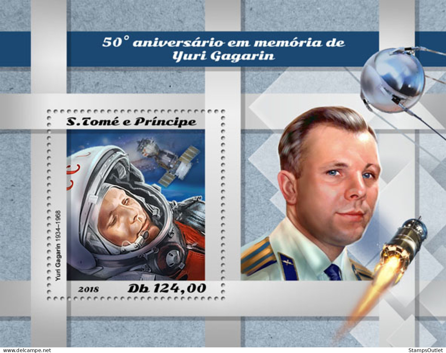 SÃO TOMÉ AND PRÍNCIPE  2018 MNH  Yuri Gagarin  Michel Code:  8084 / Bl.1465. Yvert&Tellier Code: 1202 - Sao Tome Et Principe