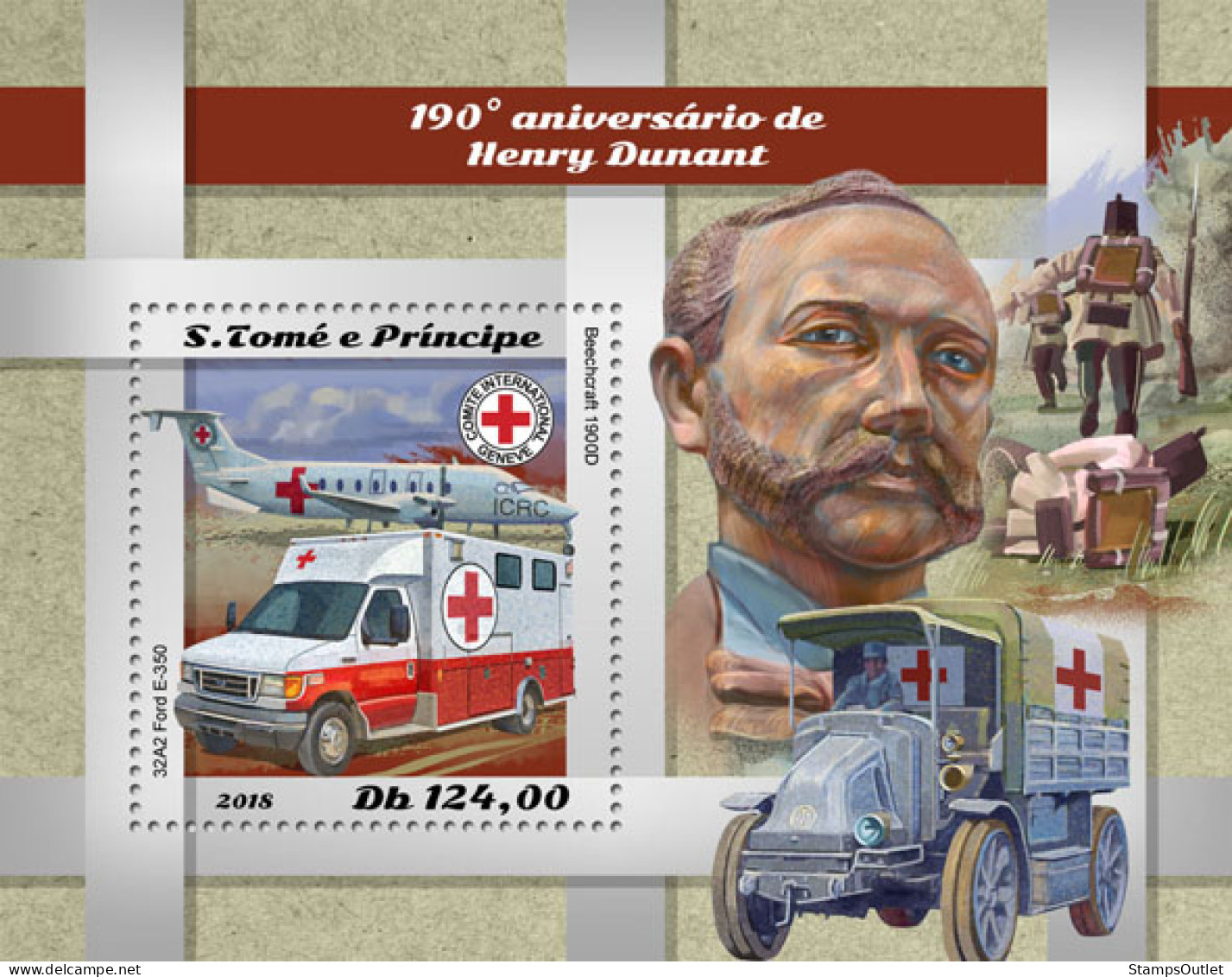 SÃO TOMÉ AND PRÍNCIPE  2018 MNH  Henry Dunant  Michel Code:  8094 / Bl.1467. Yvert&Tellier Code: 1207 - Sao Tome Et Principe