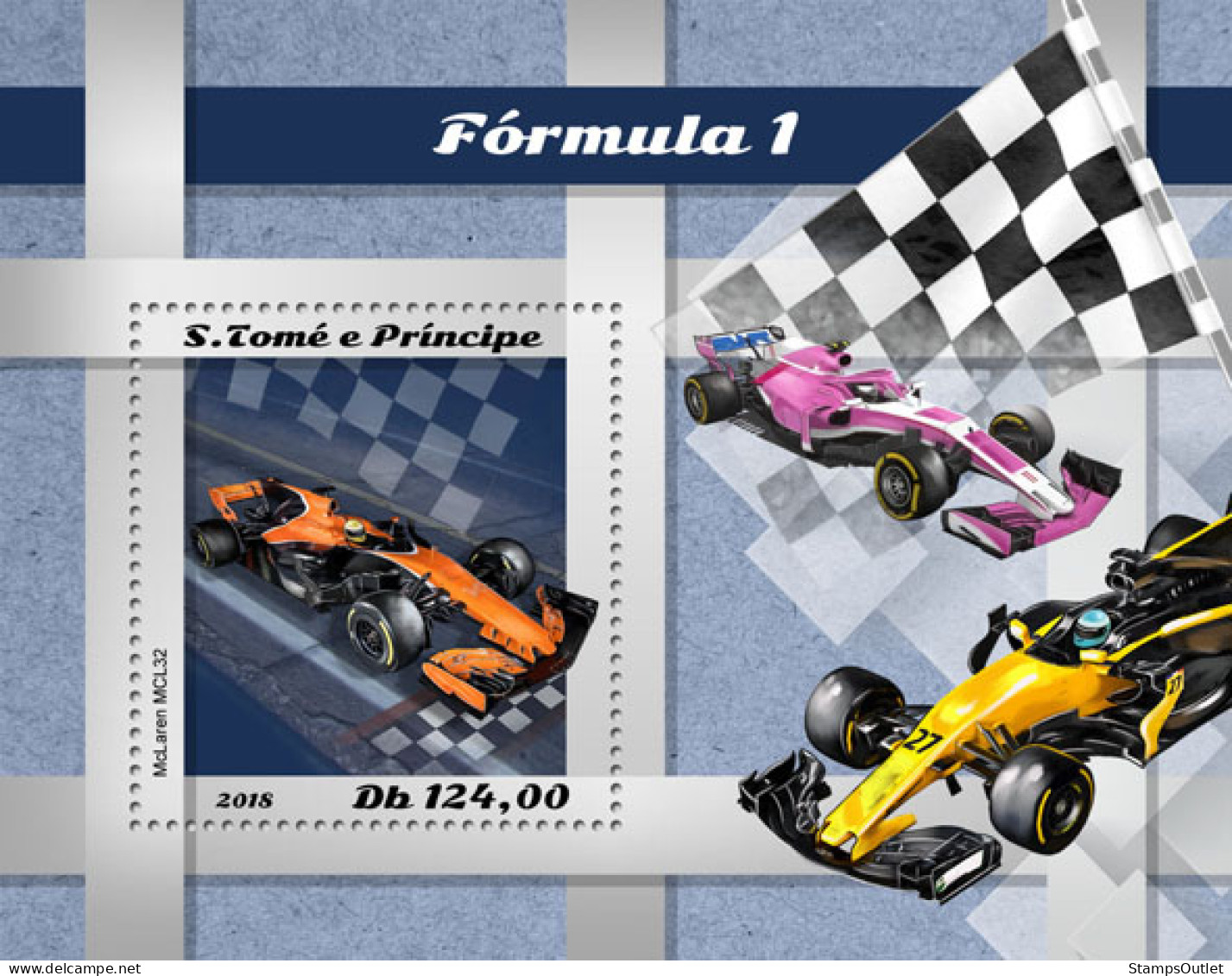 SÃO TOMÉ AND PRÍNCIPE  2018 MNH  Formula 1  Michel Code: 8044 / Bl.1457. Yvert&Tellier Code: 1210 - Sao Tome Et Principe