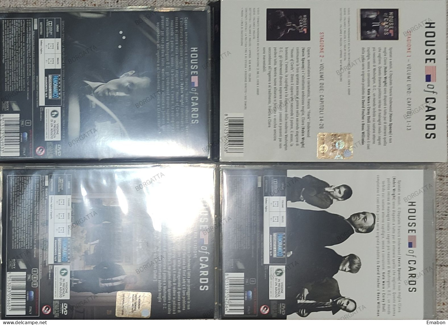 BORGATTA - SERIE - 12 Dvd HOUSE OF CARDS -STAGIONE 1,2,3  - PAL 2 - SONY 2015- USATO In Buono Stato - TV Shows & Series