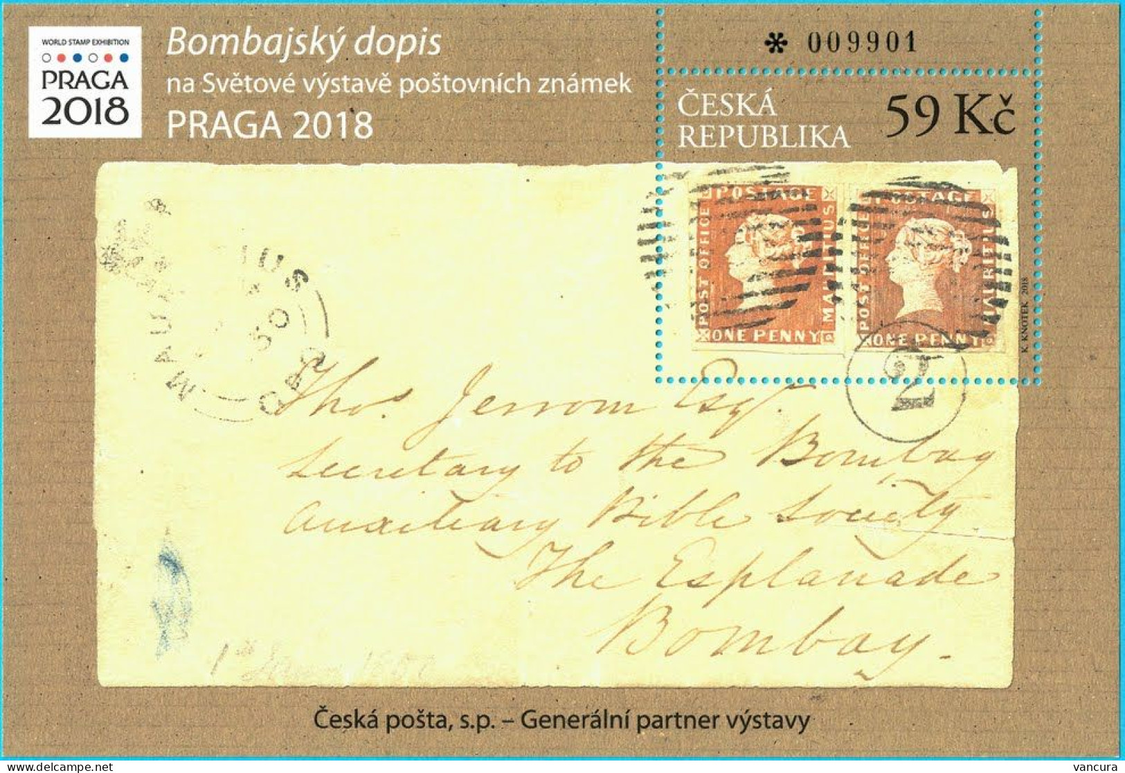 Folder 987 Czech Republic Bombay Letter 2018 Stamps On Stamps - Neufs