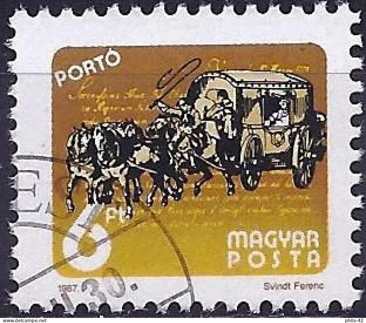 Hungary 1987- Mi P254 - YT T247 ( Postal Stagecoach ) - Postkoetsen