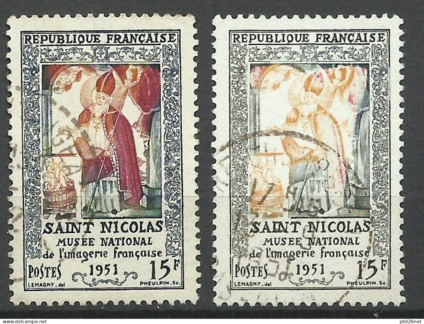 France N°  904 Saint Nicolas  Ocre Et Bleu     Oblitéré B/TB   Timbre Type Sur Les Scans Pour Comparer Soldé ! ! ! - Used Stamps