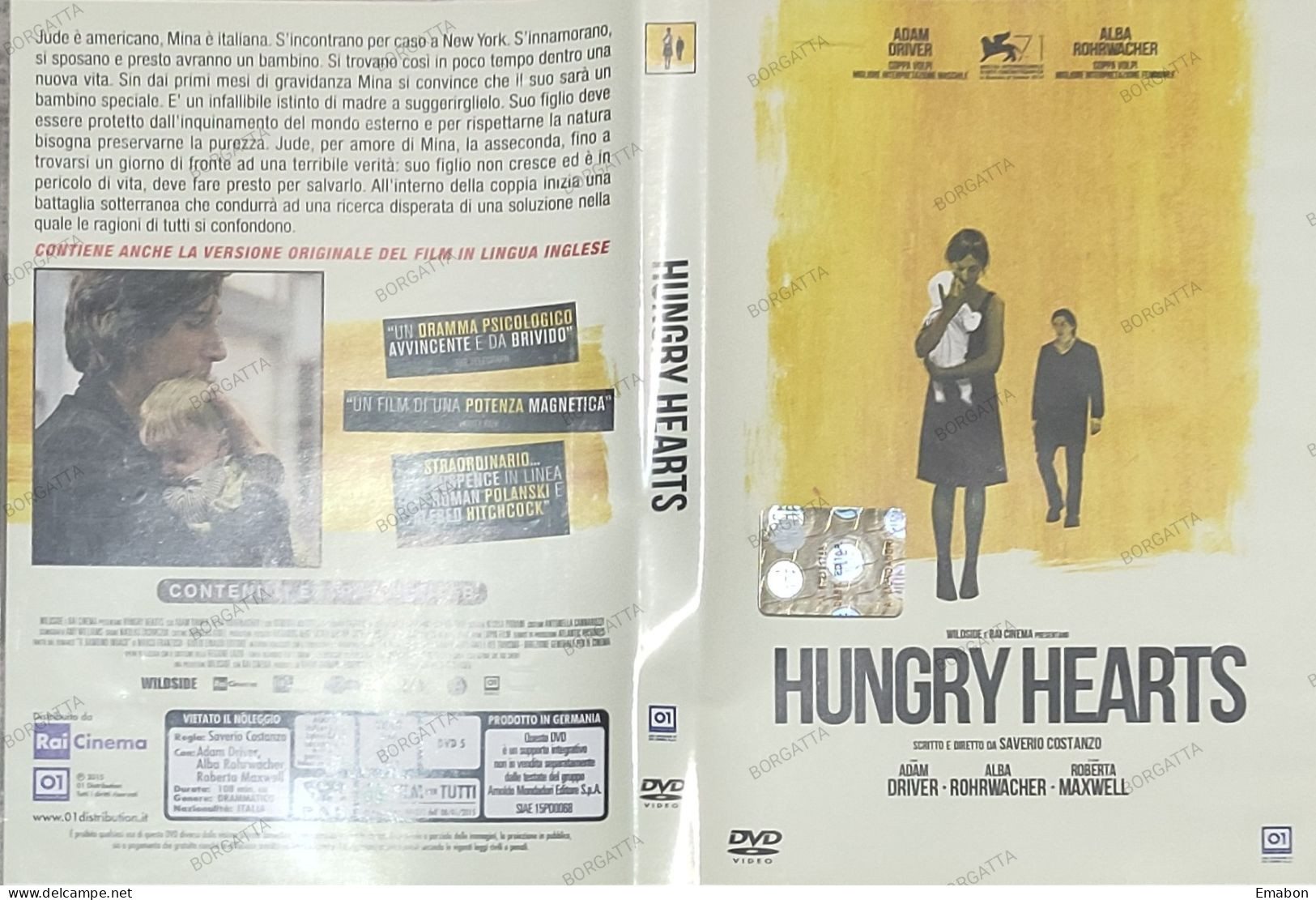 BORGATTA - DRAMMATICO - Dvd HUNGRY HEARTS - SAVERIO COSTANZO - PAL 2 DVD 5 - 01DISTRIBUTION 2015 - USATO In Buono Stato - Dramma