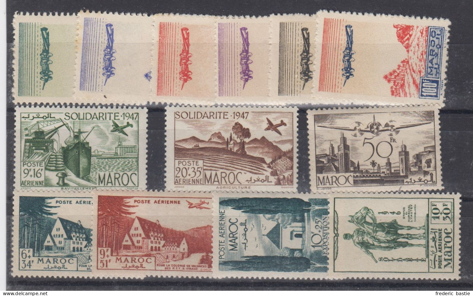 MAROC  - P.A. 13 Timbres * * - Cote : 31,50 € - Luftpost