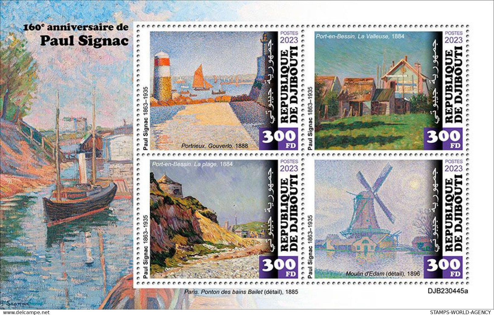 2024-02 - DJIBOUTI- PAUL SIGNAC             4V  MNH** - Impresionismo