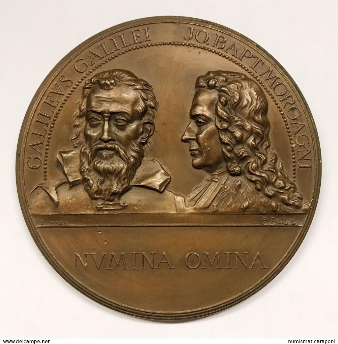 Medaglia Medal Ae 70 Mm Padova 1922 Opus E. Bellotto Galileo Galilei Jo. Bapt. Morgagni - Firma's