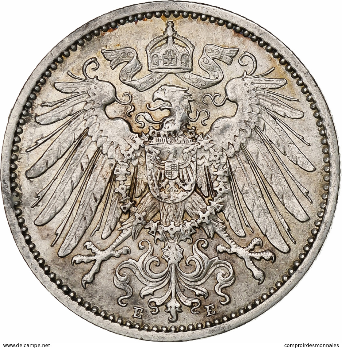 Empire Allemand, Wilhelm II, Mark, 1911, Muldenhütten, Argent, TTB+, KM:14 - 1 Mark