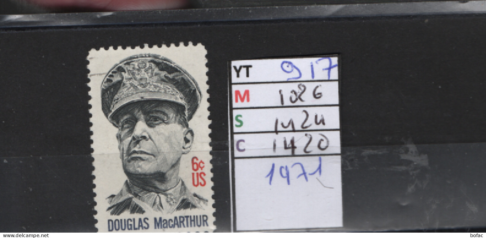 PRIX FIXE Obl  917 YT 1026 MIC 1424 SCO 1420 GIB Douglas Mac Arthur 1971  Etats Unis 58A/14 - Used Stamps