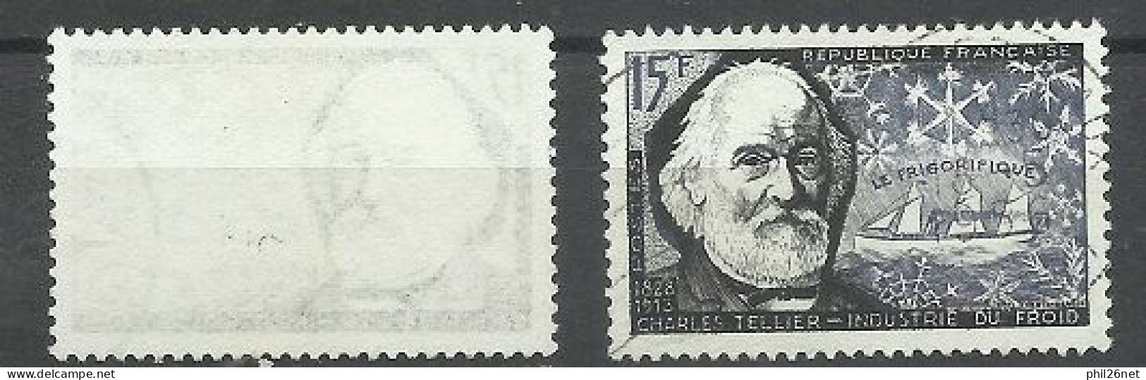 France N°1056 Tellier Navire Frigorifique Noir Et Gris Oblitéré B/TB Timbre Type Sur Les Scans Pour Comparer Soldé ! ! ! - Used Stamps