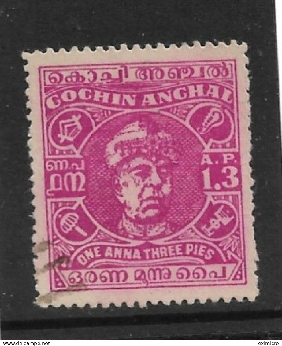 INDIA - COCHIN 1948 1a 3p SG 99 PERF 13 FINE USED Cat £10 - Cochin